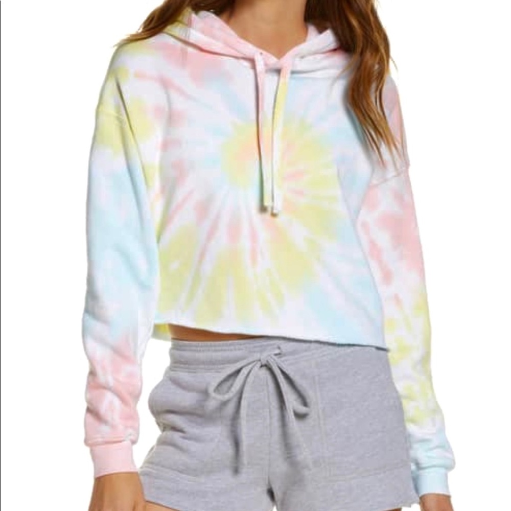 Bella+Canvas Crop tie dye hoodie via Nordstrom